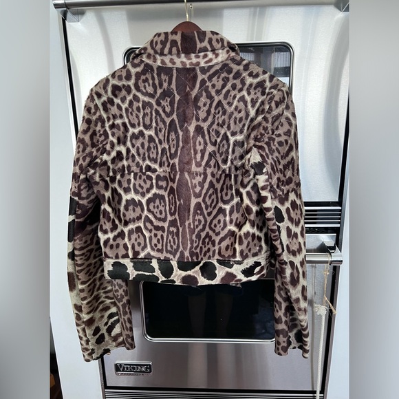 Yves Saint Laurent Animal Print biker calf hair leather jacket - Picture 2 of 9